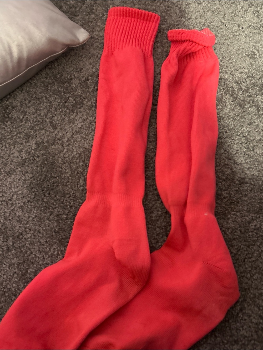 Men's Red Long Crew Socks